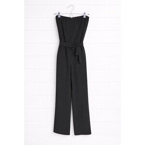 LOFT  Strapless Woven Black Wide Leg  Jumpsuit  Small